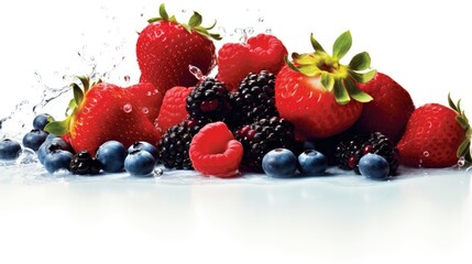 Lush Assortment of Fresh Summer Berries on Display