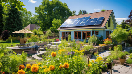 Fototapeta na wymiar Sustainable Home Garden Oasis