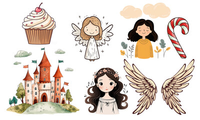 fairy tale princess illustration. generative ai 