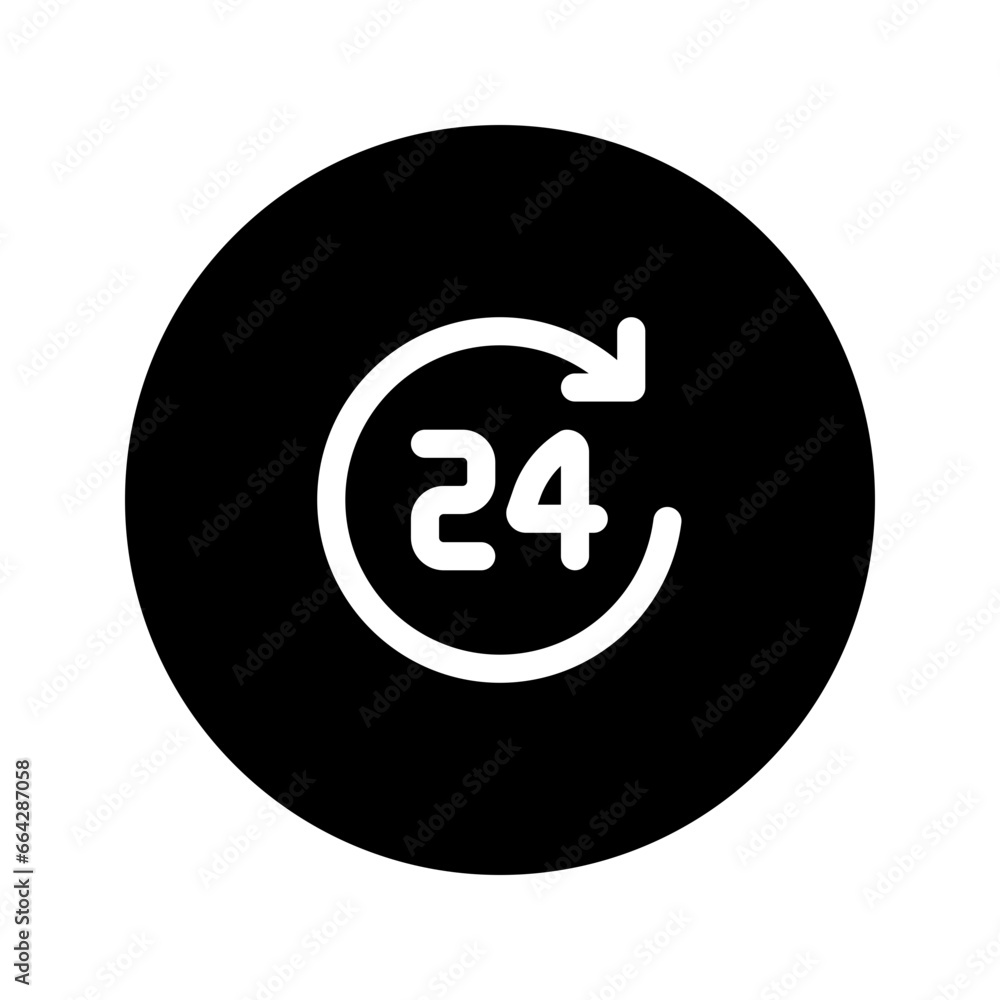 Sticker 24 hours circular line icon