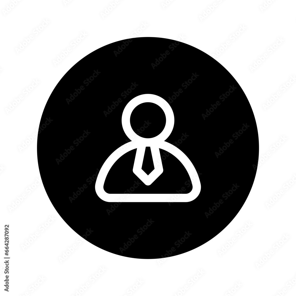 Sticker businessman circular line icon