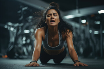 Fototapeta na wymiar Inspiring Fitness Motivation - Latina Fitness Enthusiast. Fictional characters created by Generated AI.