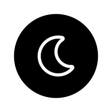 Half Moon Circular Line Icon