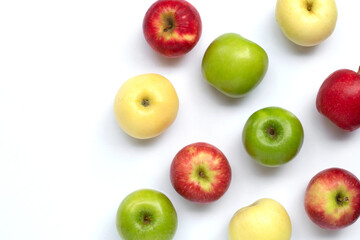 Fresh apples on white background.