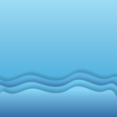 Abstract blue 3D wave gradient background illustration