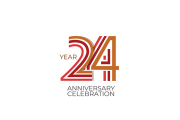 24th, 24 years, 24 year anniversary, abstract, alphabet, banner, brand, brown, business, celebration, character, company, concept, corporate, creative, decoration, design, elegant, element, font, grap
