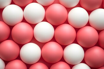 Abstract background of red and white candy balls. 3d render illustration
