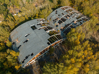 Abandoned residental area and buildings. It looks like  Ghost town of Pripyat, Chernobyl zone,...