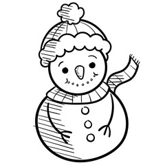 Hand Drawn Snowman Character Set