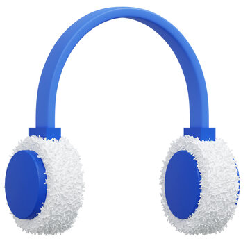 earmuff 3d icon winter illustration