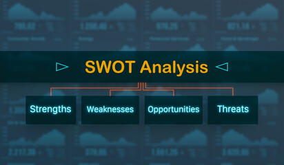 SWOT Analysis, strengths, weaknesses, opportunities, threats.  Presentation, business plan, goals, progress, business strategy, analyzing, plan.