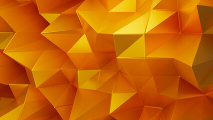 Obraz premium 3D render of gold abstract background in main triangular shape