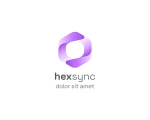 Sync logo hexagon with smooth gradient