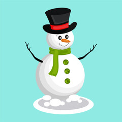 Winter Christmas Snow Man Vector Clipart