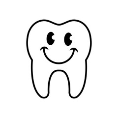 Tooth icon vector. Tooth Fairy illustration sign. Funny tooth symbol or logo.