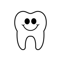 Tooth icon vector. Tooth Fairy illustration sign. Funny tooth symbol or logo.
