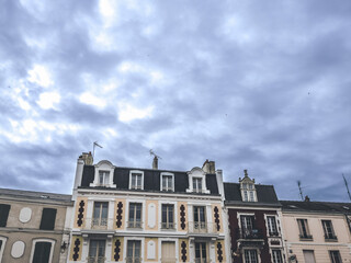 Street view of old village Etampes in France