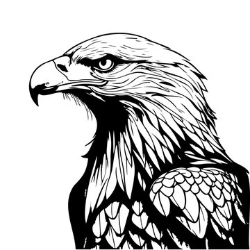 Hand drawn sketch of an eagle. Vector illustration drawn by hand