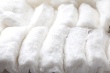 Soft clean cotton wool as background, closeup