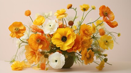 Flowers, bouquet, daffodils, yellow tulips, full bloom, lively, celebration, season's beauty, spreading joy, home. Generated by AI.