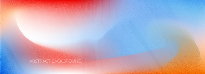 Abstract noise light blur gradient background. Color wallpaper grainy fluid effect. Holographic multicolor textured banner design. Bright granular dynamic grain. Purple green orange pink surface