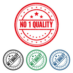 NO 1 QUALITY Rubber Stamp. vector illustration.