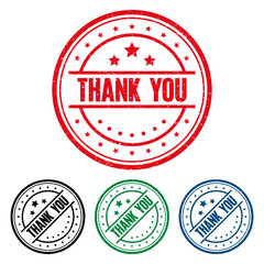 THANK YOU Rubber Stamp. vector illustration.