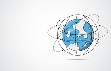 Global network connection. World map point and line composition concept of global business. Vector Illustration