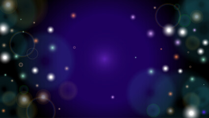 Magic Abstract Defocused Bokeh Circles Background Design.  Christmas snowfall Vector Horizontal Illustration. Cosmic Print. Glitter confetti. Good for Banners, Posters, Covers, Flyers, Cards.