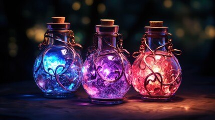 Mysterious bottles, filled with swirling love potions, await those seeking romance