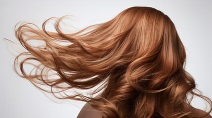 Fototapeta premium Strands of lively hair float effortlessly against a pristine white background