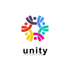abstract logo unity and togetherness of social people. Social team logo icon. Social diversity, team work.