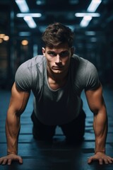 Obraz premium A Man's Obsession with Bodybuilding. Fictional characters created by Generated AI.