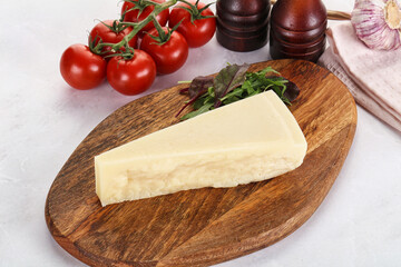 Piece Italian hard parmesan cheese