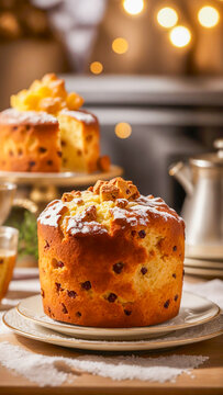 Panettone. Vertical image