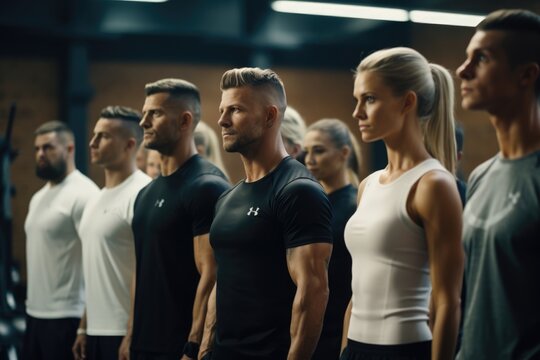 Group of Fit, Muscular Men Posing for a Photo. Fictional characters created by Generated AI.