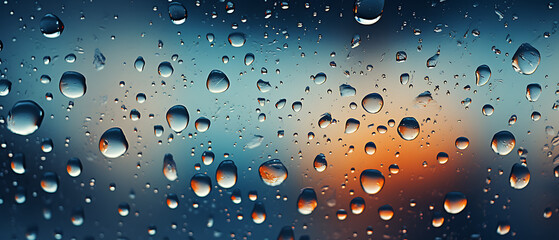 Raindrops on a Car Windshield Texture Background