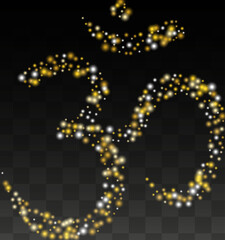 Gold Glitter Vector Texture on a Black. Golden Glow Pattern. Golden Christmas and New Year Snow. Golden Explosion of Confetti. Star Dust. Abstract Flicker Background with a Party Lights Design.