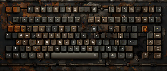 Old Mechanical Keyboard Keys Texture Background