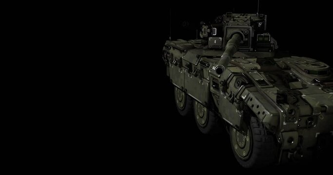 military armored tank in motion, on an isolated background, 3d render