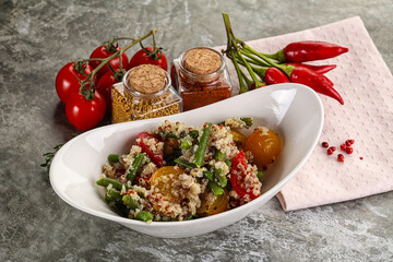 Vegan boiled quinoa with vegetables