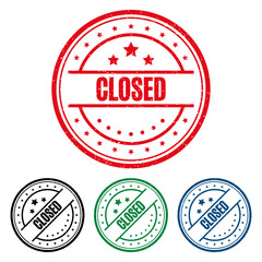 CLOSED Rubber Stamp. vector illustration.