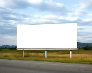 Blank billboard on the road. Mockup concept