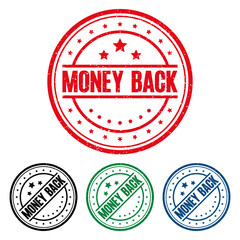 MONEY BACK Rubber Stamp. vector illustration.