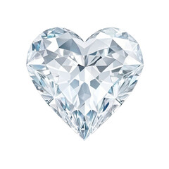 Diamond in the form of a heart on a white background (isolated) .png