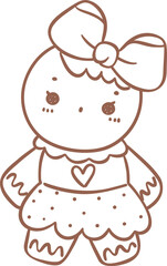 Gingerbread girl outline 