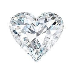 Diamond in the form of a heart on a white background (isolated) .png