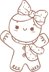 Gingerbread girl outline 