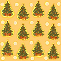 set of christmas trees vector