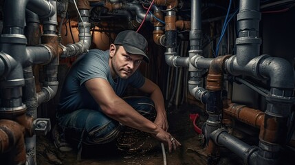 Plumbing mastery, professional service, faucet repair, household improvement, water leak resolution, skilled repair. Generated by AI.